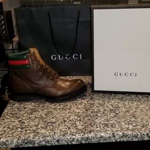 Gucci Brown Leather Hiking Boot